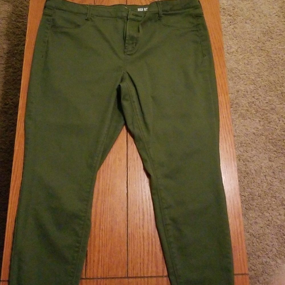 High rise jeggings 18w green/army green SO brand
